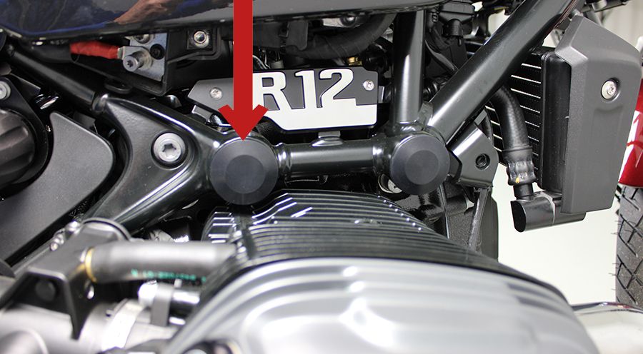 BMW R12nineT & R12 Coperchi del telaio per il montaggio del motore sopra il cilindro, posteriore