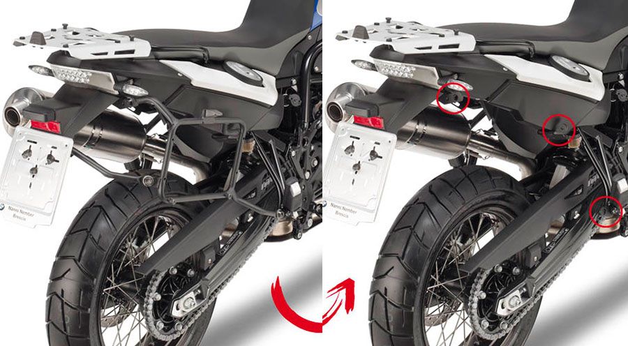 BMW F650GS (08-12), F700GS & F800GS (08-18) Supporto valigia laterale-Rapid