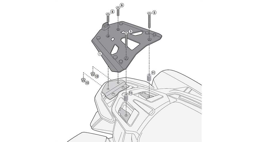 BMW R 1250 RT Portabauletto Top case-Aluminium