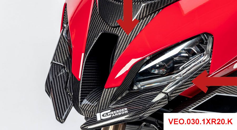 BMW S 1000 XR (2020- ) Parte superiore del rivestimento in carbonio (al centro)