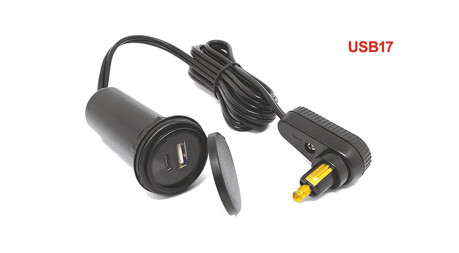 BMW R850R, R1100R, R1150R & Rockster Cavo USB Twin per borsa da serbatoio (USB-A & USB-C)
