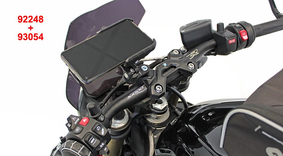 BMW R1100RS, R1150RS Supporto per smartphone Quiklox per morsetto manubrio M6/M8