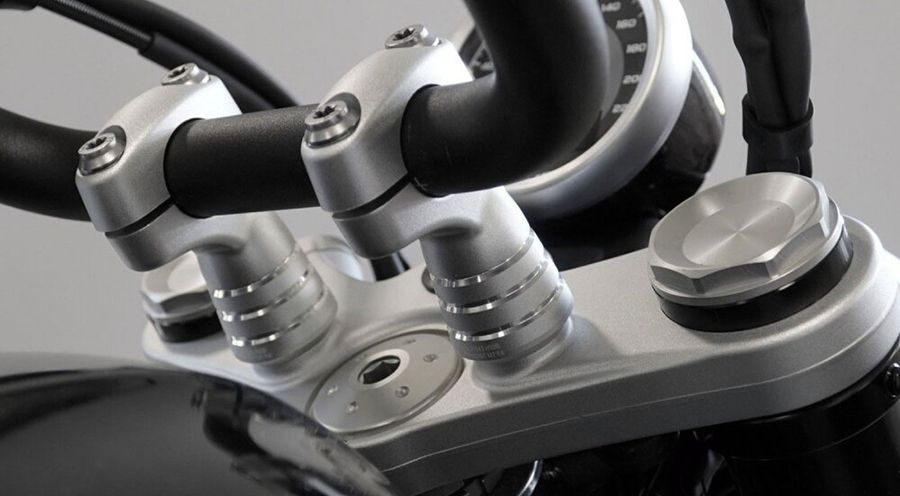 BMW R12nineT, R12, R12S & R12G/S Riser per sollevare il manubrio, argento