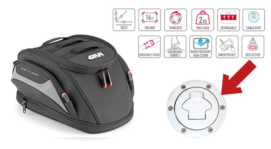 BMW R1200GS (04-12), R1200GS Adv (05-13) & HP2 Borsa da serbatoio Easy-T