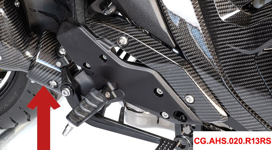 BMW R1300R Protezione scarico inferiore in carbonio
