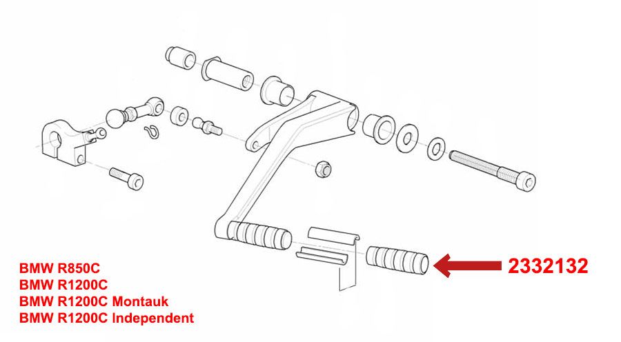 BMW R850C, R1200C Gomma di ricambio per leva del cambio a pedale