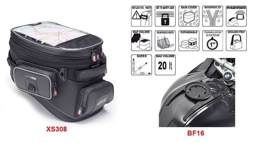 BMW F800S, F800ST & F800GT Borsa da serbatoio XS308