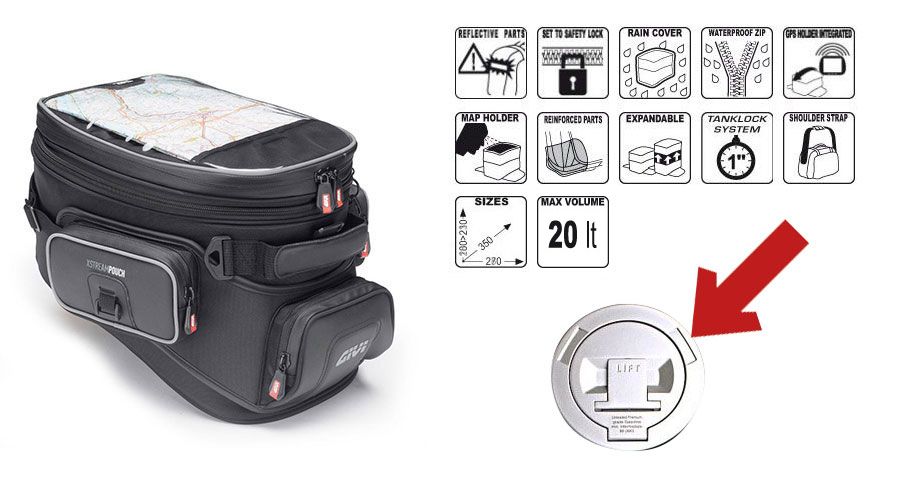 BMW R1200S & HP2 Sport Borsa da serbatoio XS308