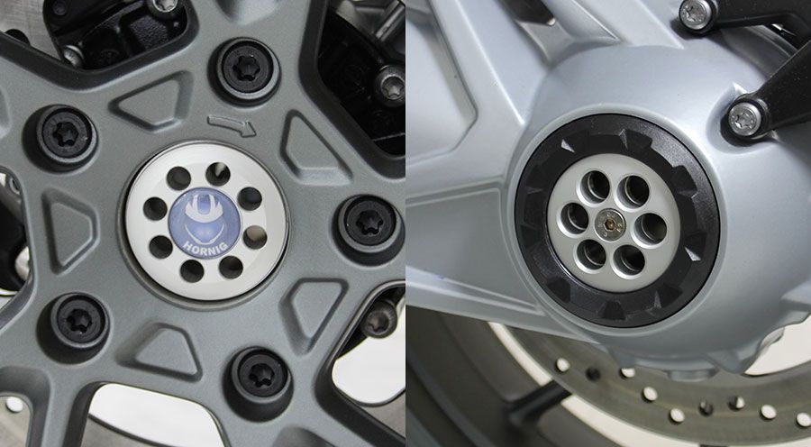 BMW R 1200 R, LC (2015-2018) Copertura dell'asse della ruota con logo