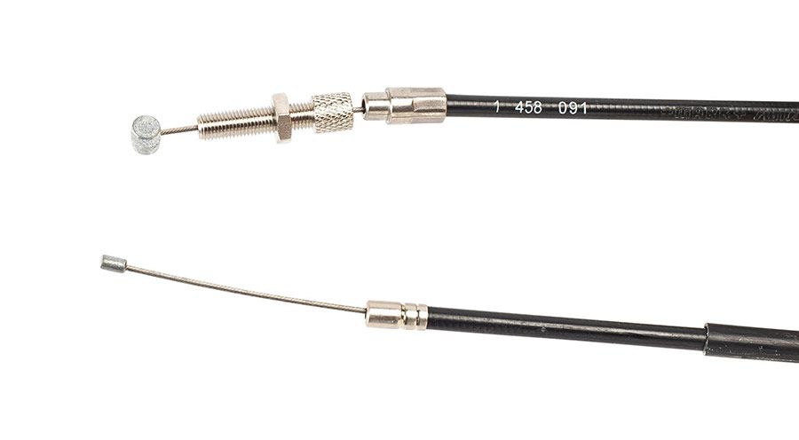 Cavo Acceleratore E Frizione In Acciaio Inox Per Moto, Lunghezza 110 Cm, Testa Diritta, Per Pit Dirt E Motocross (Nero M8)